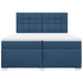 Pat box spring cu saltea, albastru, 200x200 cm, textil - WALTI WALTI