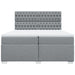 Pat box spring cu saltea, gri deschis, 200x200 cm, textil - WALTI WALTI