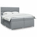 Pat box spring cu saltea, gri deschis, 200x200 cm, textil - WALTI WALTI