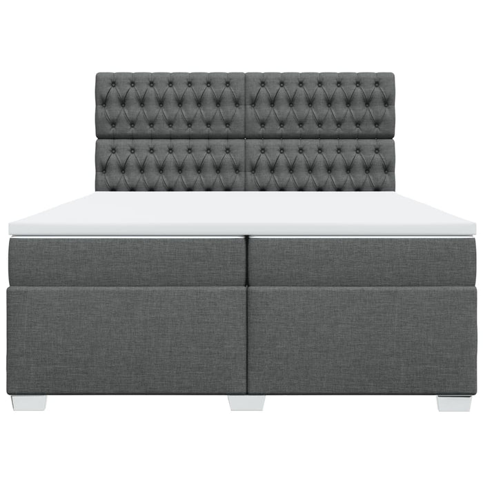 Pat box spring cu saltea, gri închis, 200x200 cm, textil - WALTI WALTI