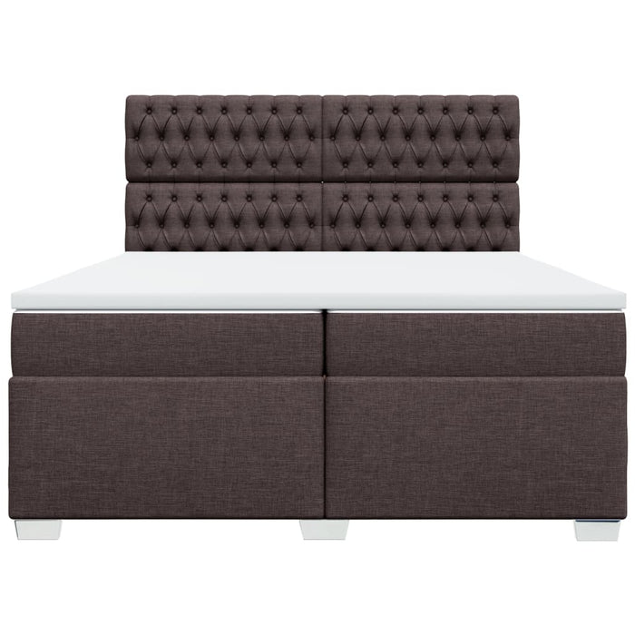 Pat box spring cu saltea, maro închis, 200x200 cm, textil - WALTI WALTI