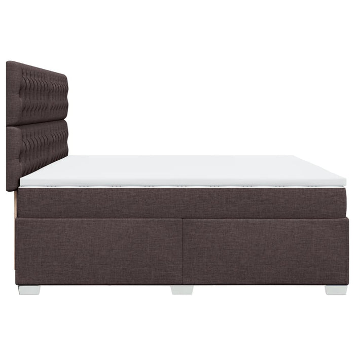 Pat box spring cu saltea, maro închis, 200x200 cm, textil - WALTI WALTI