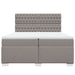 Pat box spring cu saltea, gri taupe, 200x200 cm, textil - WALTI WALTI