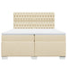 Pat box spring cu saltea, crem, 200x200 cm, textil - WALTI WALTI