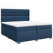 Pat box spring cu saltea, albastru, 200x200 cm, textil - WALTI WALTI