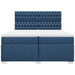 Pat box spring cu saltea, albastru, 200x200 cm, textil - WALTI WALTI