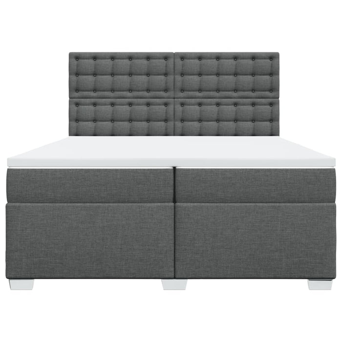 Pat box spring cu saltea, gri închis, 200x200 cm, textil - WALTI WALTI