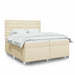 Pat box spring cu saltea, crem, 200x200 cm, textil - WALTI WALTI
