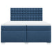 Pat box spring cu saltea, albastru, 200x200 cm, textil - WALTI WALTI