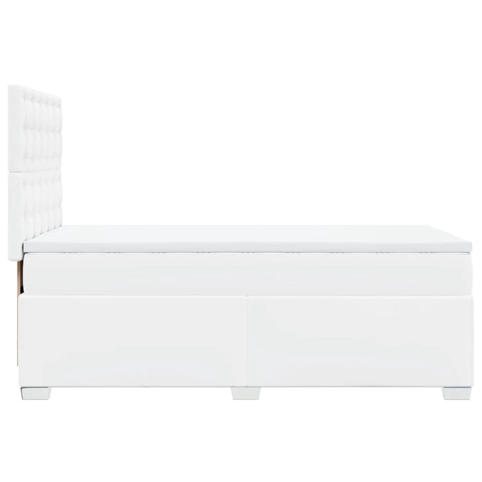 Pat box spring cu saltea, alb, 80x200 cm, piele ecologică - WALTI WALTI