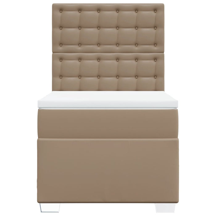 Pat box spring cu saltea, cappuccino, 80x200 cm piele ecologică - WALTI WALTI