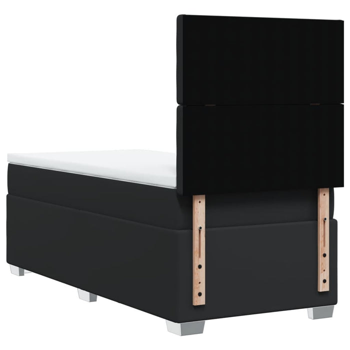 Pat box spring cu saltea, negru, 90x190 cm, piele ecologică - WALTI WALTI