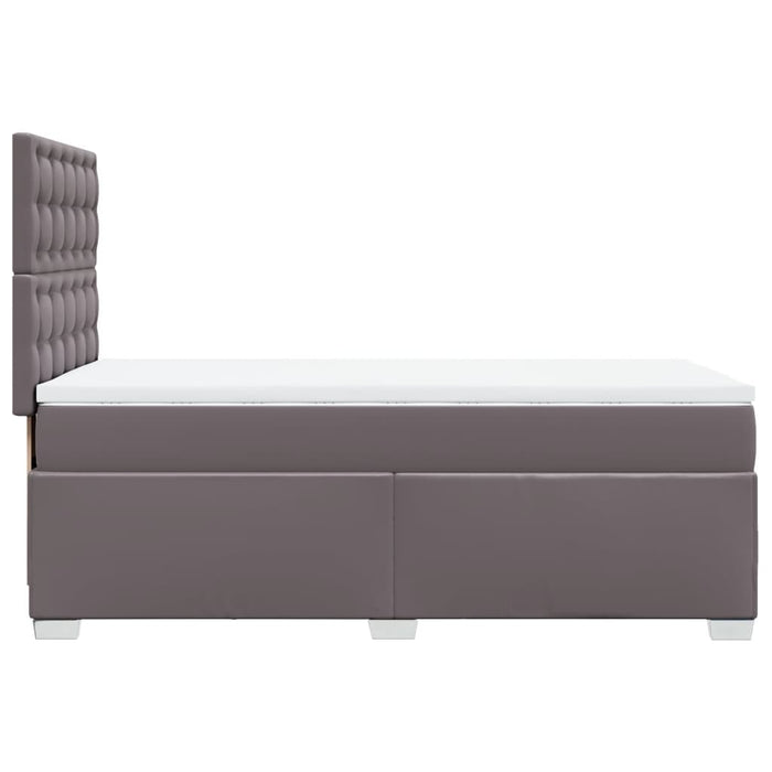 Pat box spring cu saltea, gri, 90x190 cm, piele ecologică - WALTI WALTI