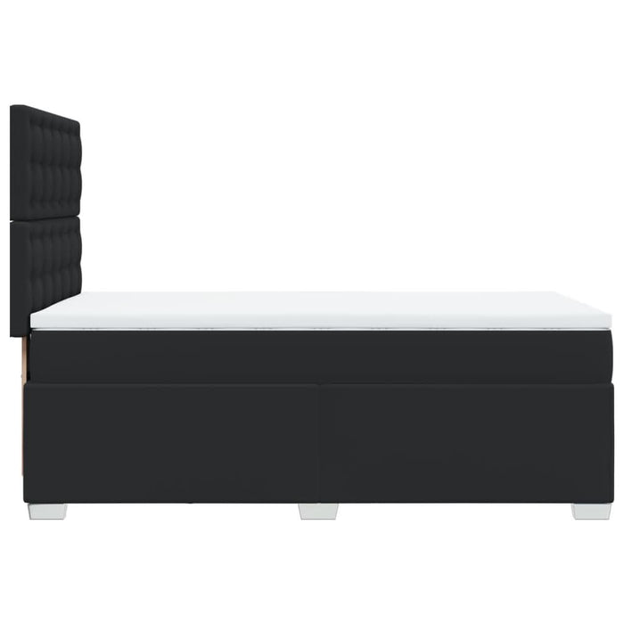Pat box spring cu saltea, negru, 100x200 cm, piele ecologică - WALTI WALTI