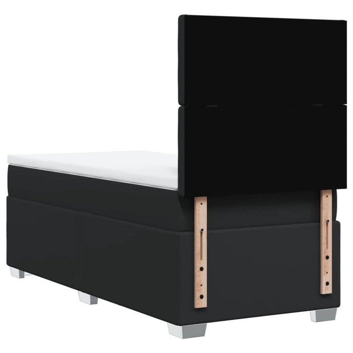 Pat box spring cu saltea, negru, 100x200 cm, piele ecologică - WALTI WALTI