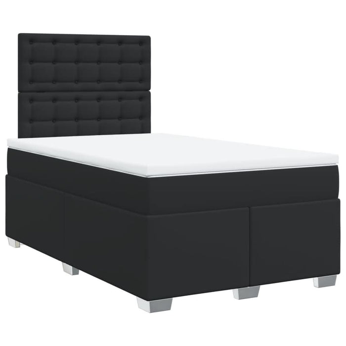 Pat box spring cu saltea, negru, 120x190 cm, piele ecologică - WALTI WALTI