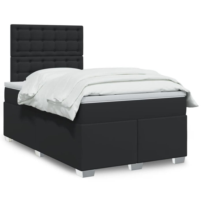Pat box spring cu saltea, negru, 120x190 cm, piele ecologică - WALTI WALTI
