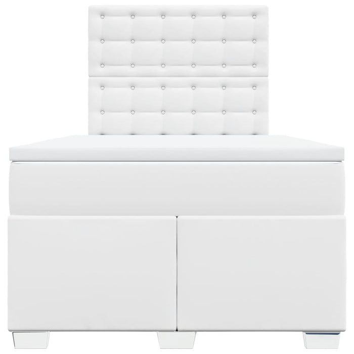 Pat box spring cu saltea, alb, 120x190 cm, piele ecologică - WALTI WALTI