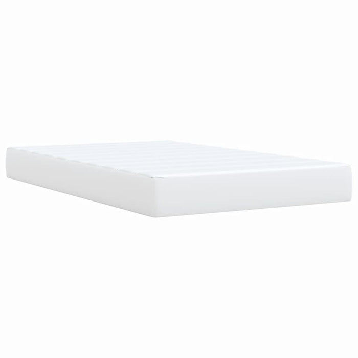 Pat box spring cu saltea, alb, 120x190 cm, piele ecologică - WALTI WALTI