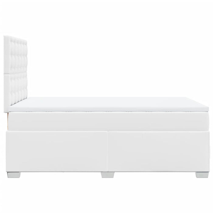 Pat box spring cu saltea, alb, 120x190 cm, piele ecologică - WALTI WALTI