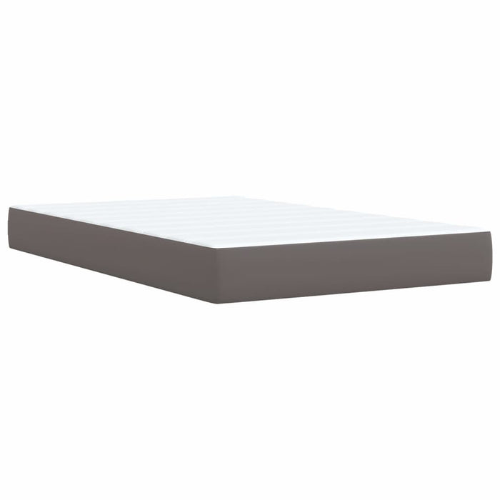Pat box spring cu saltea, gri, 120x190 cm, piele ecologică - WALTI WALTI