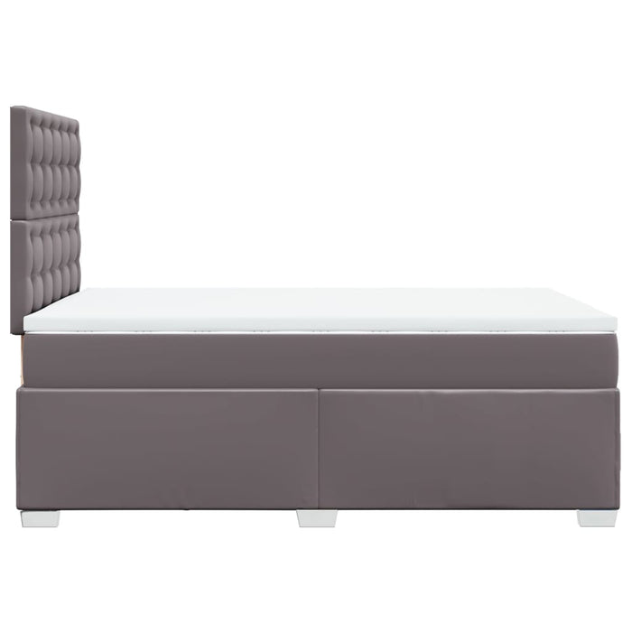 Pat box spring cu saltea, gri, 120x190 cm, piele ecologică - WALTI WALTI