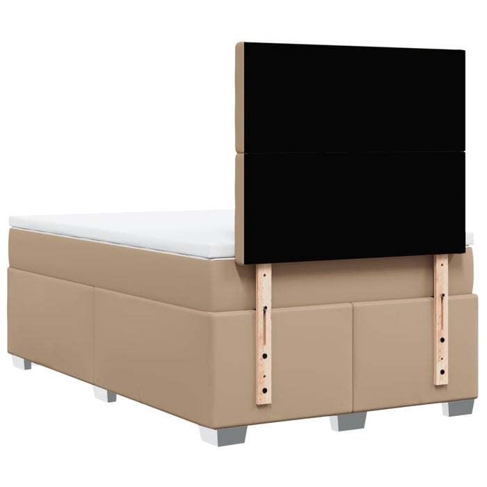 Pat box spring cu saltea, cappuccino, 120x190cm piele ecologică - WALTI WALTI