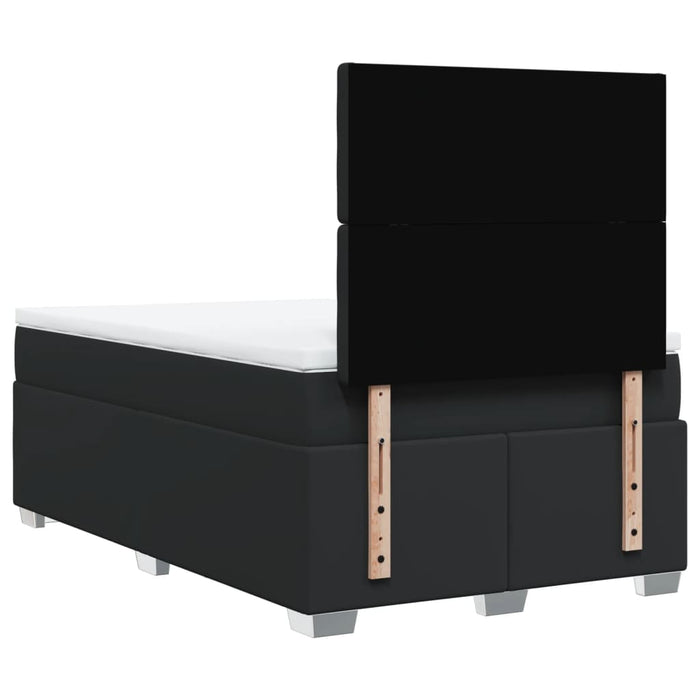 Pat continental cu saltea, negru, 120x200 cm, piele ecologică - WALTI WALTI