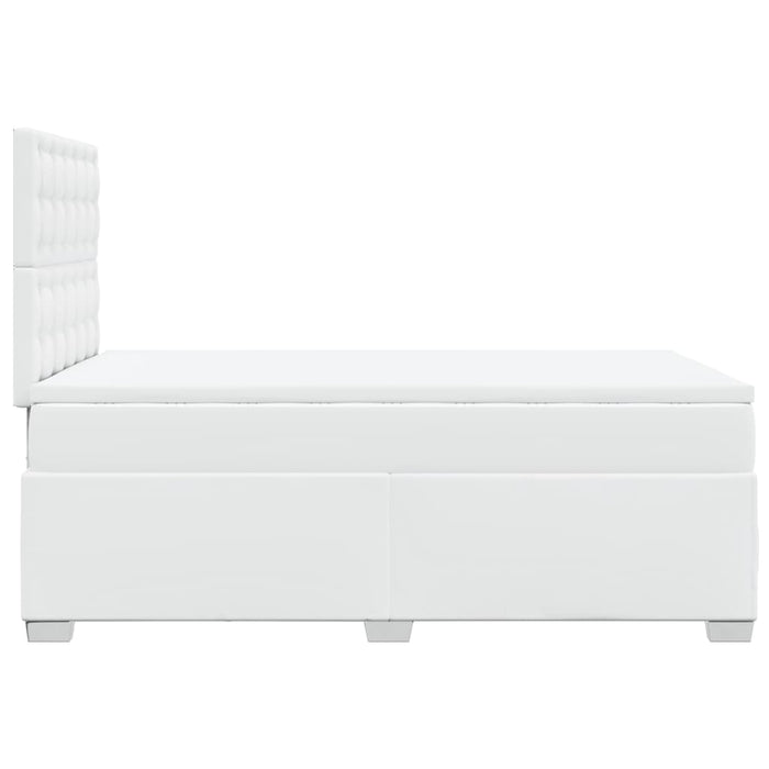 Pat box spring cu saltea, alb, 120x200 cm, piele ecologică - WALTI WALTI