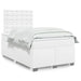Pat box spring cu saltea, alb, 120x200 cm, piele ecologică - WALTI WALTI