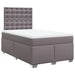 Pat box spring cu saltea, gri, 120x200 cm, piele ecologică - WALTI WALTI