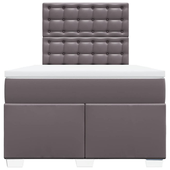 Pat box spring cu saltea, gri, 120x200 cm, piele ecologică - WALTI WALTI