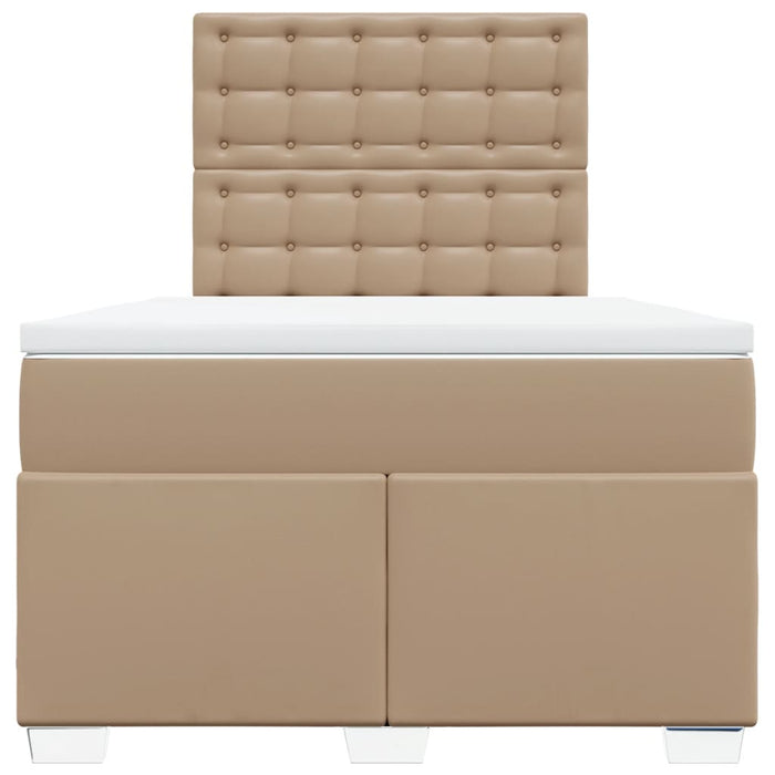 Pat box spring cu saltea, cappuccino, 120x200cm piele ecologică - WALTI WALTI