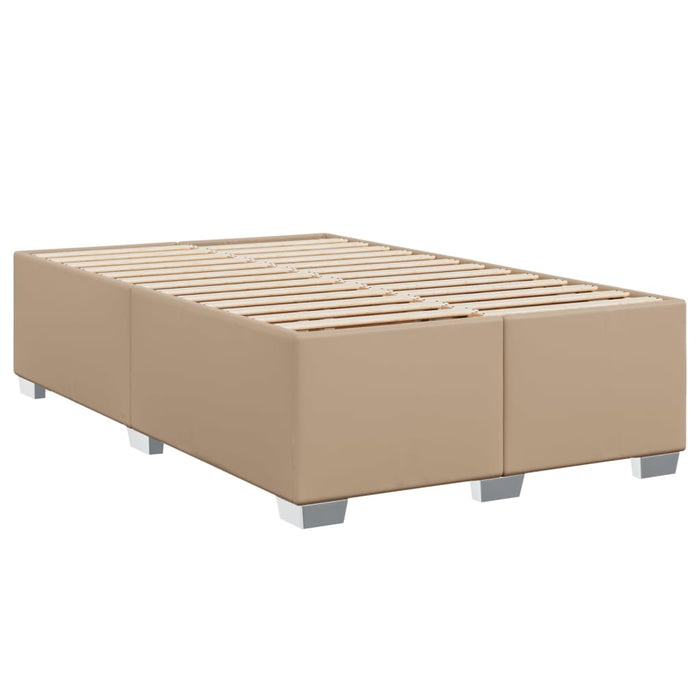 Pat box spring cu saltea, cappuccino, 120x200cm piele ecologică - WALTI WALTI