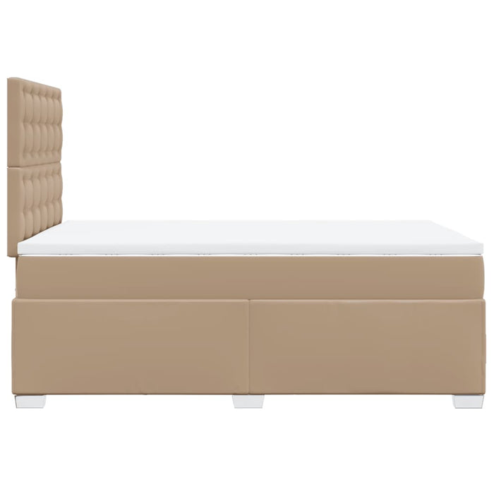 Pat box spring cu saltea, cappuccino, 120x200cm piele ecologică - WALTI WALTI