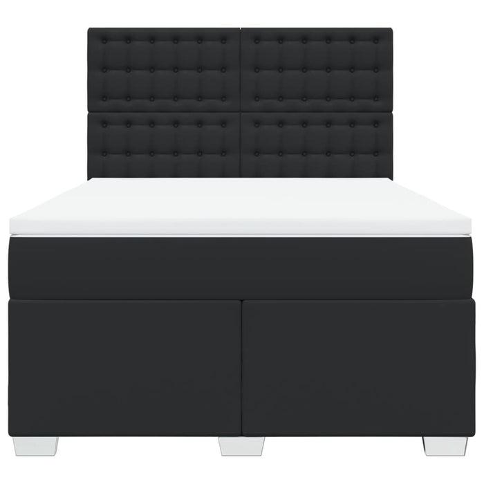 Pat box spring cu saltea, negru, 140x190 cm, piele ecologică - WALTI WALTI