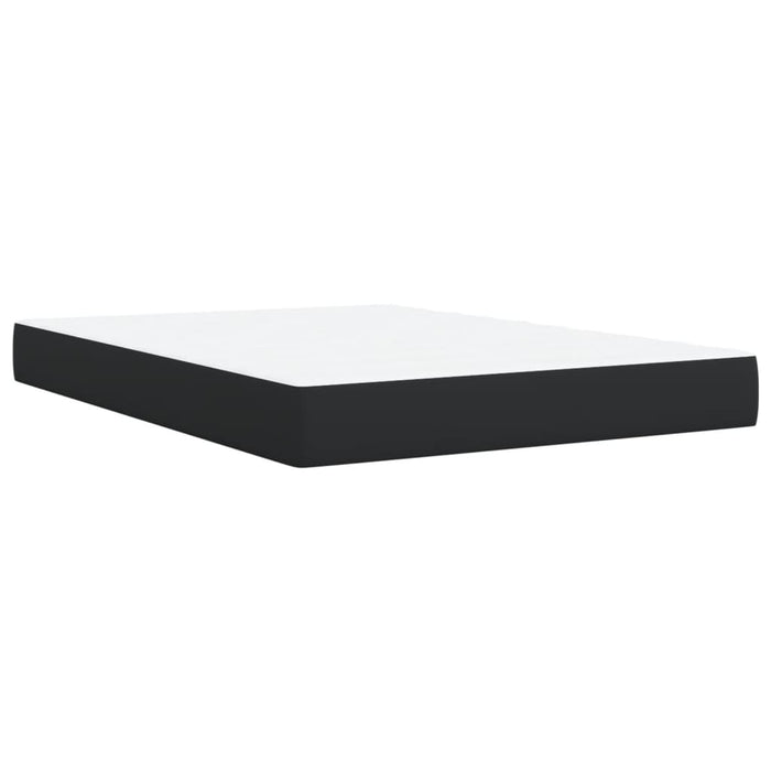 Pat box spring cu saltea, negru, 140x190 cm, piele ecologică - WALTI WALTI