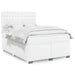 Pat box spring cu saltea, alb, 140x190 cm, piele ecologică - WALTI WALTI