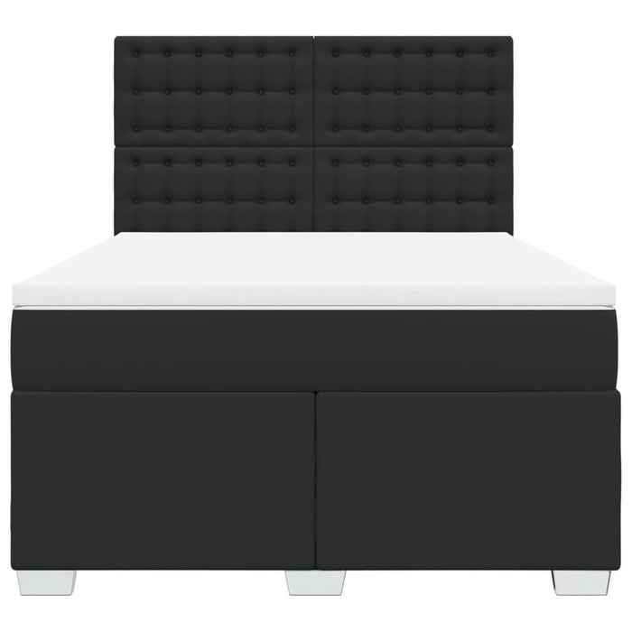 Pat box spring cu saltea, negru, 140x200 cm, piele ecologică - WALTI WALTI