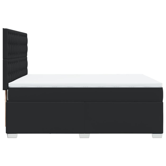Pat box spring cu saltea, negru, 140x200 cm, piele ecologică - WALTI WALTI