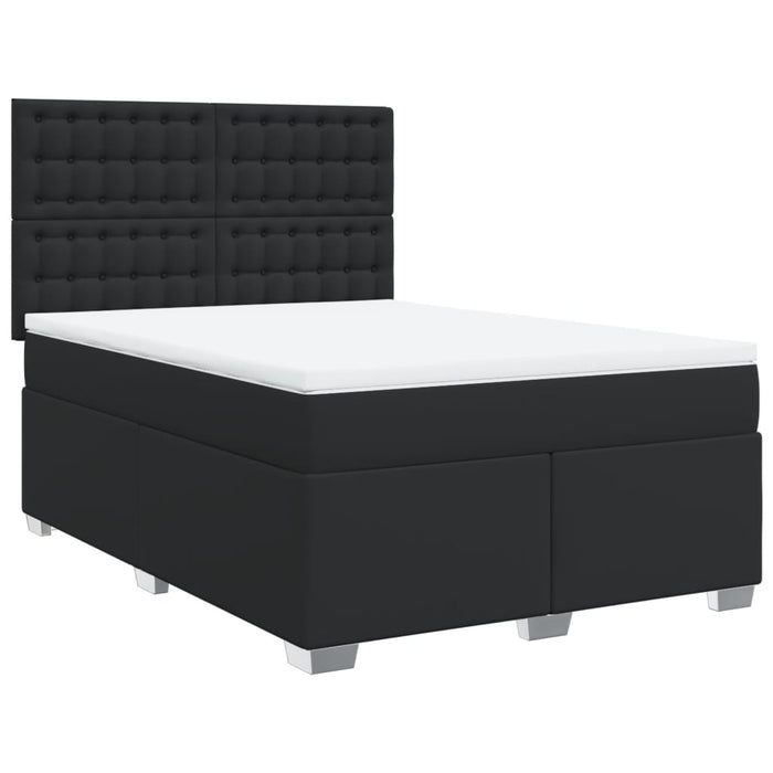 Pat box spring cu saltea, negru, 160x200 cm, piele ecologică - WALTI WALTI