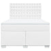 Pat box spring cu saltea, alb, 160x200 cm, piele ecologică - WALTI WALTI