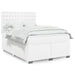 Pat box spring cu saltea, alb, 160x200 cm, piele ecologică - WALTI WALTI
