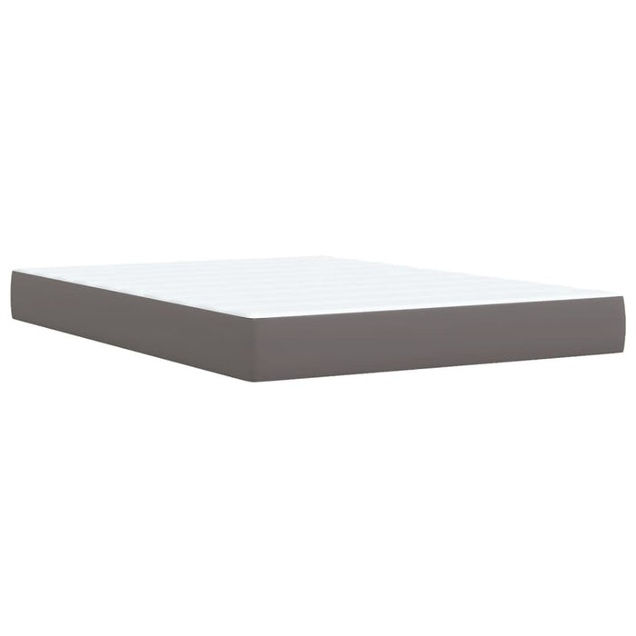 Pat box spring cu saltea, gri, 160x200 cm, piele ecologică - WALTI WALTI