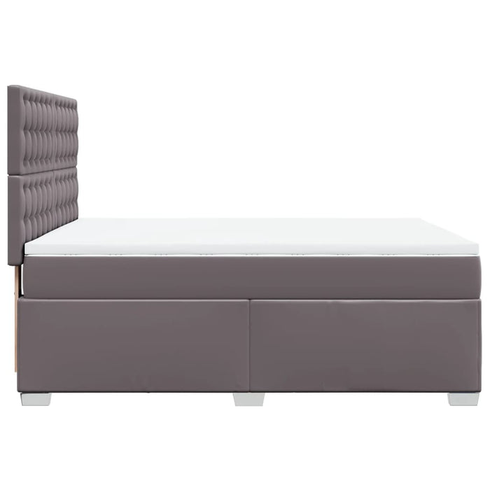 Pat box spring cu saltea, gri, 160x200 cm, piele ecologică - WALTI WALTI