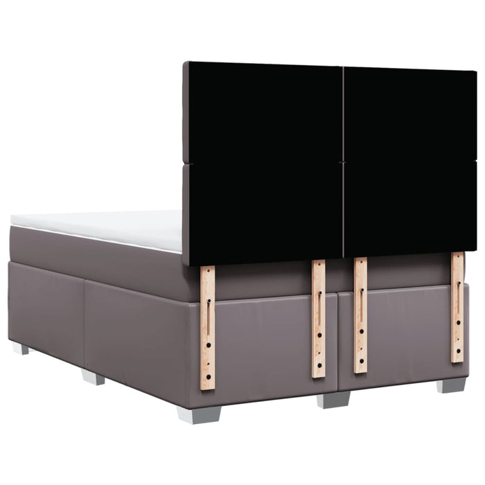 Pat box spring cu saltea, gri, 160x200 cm, piele ecologică - WALTI WALTI