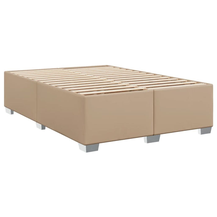 Pat box spring cu saltea, cappuccino, 160x200cm piele ecologică - WALTI WALTI