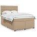 Pat box spring cu saltea, cappuccino, 160x200cm piele ecologică - WALTI WALTI