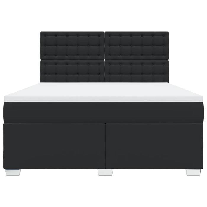 Pat box spring cu saltea, negru, 180x200 cm, piele ecologică - WALTI WALTI