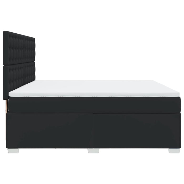 Pat box spring cu saltea, negru, 180x200 cm, piele ecologică - WALTI WALTI